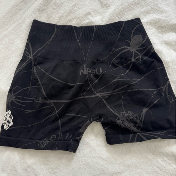 Darc Sport Pants - NFGU Black Spiderweb Print Athletic Shorts